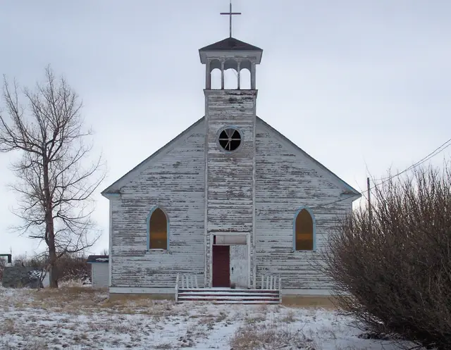 Old church in winter